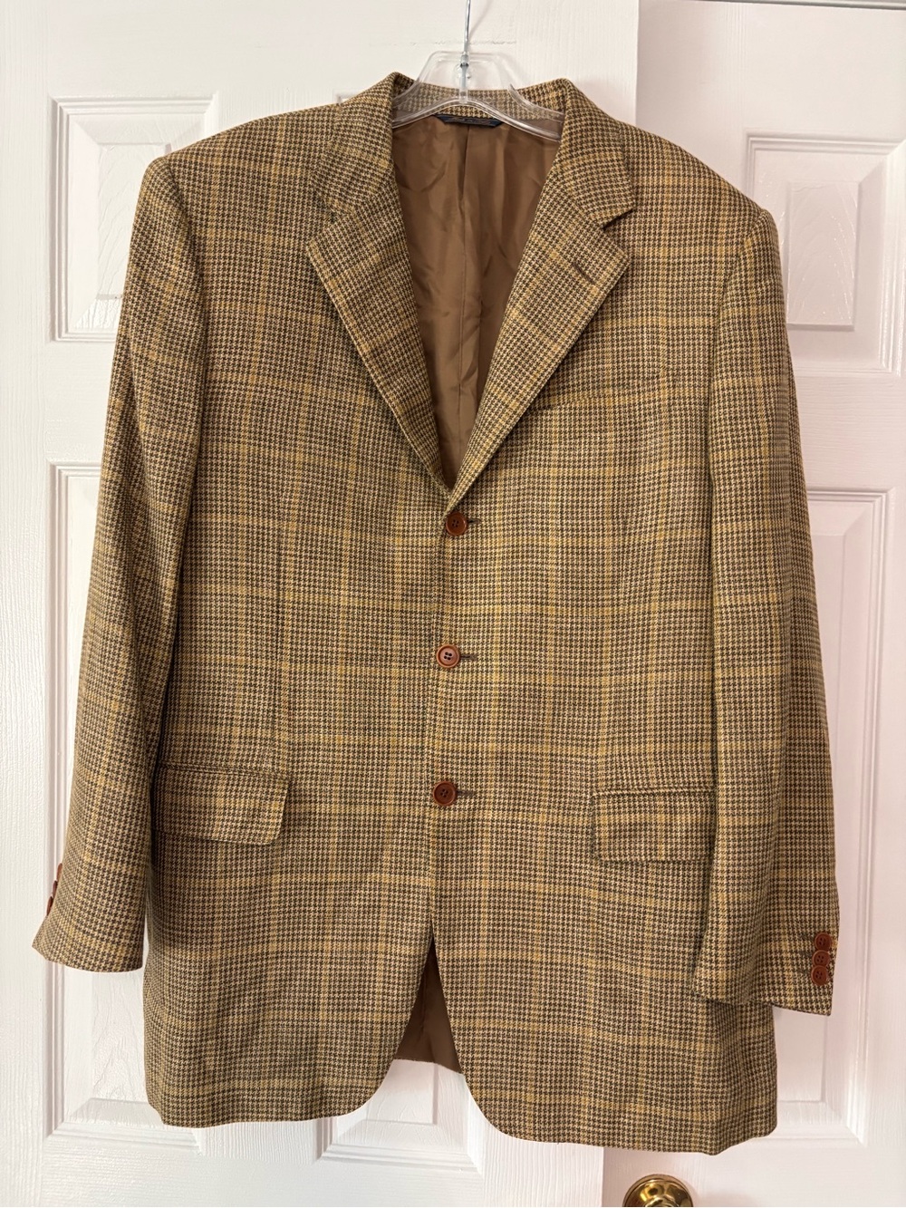 Trussini Italy Men's Brown Plaid Blazer size 52